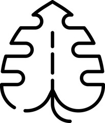 Minimalistic Modern Rounded Outline Leaves Icon