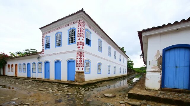 Colonial Houses in historical town of  Paraty, Brazil, South America