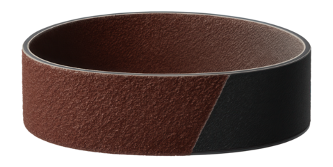 Coarse grit abrasive belt designed for rapid stock removal in metalworking.