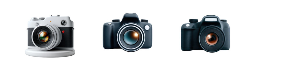 High-Quality Photography Gear Featuring Three Distinct Camera Designs for Creative Professionals and Passionate Hobbyists in a Modern Setting