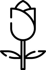 Minimalistic Modern Rounded Outline Tulip Icon