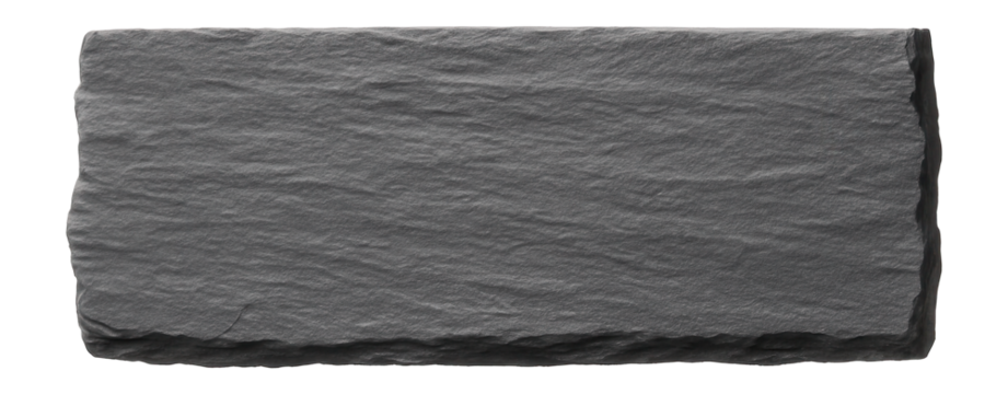 Slate piece with fine-grained, layered appearance and gray hue