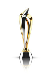Golden Trophy Award Cup Mockup with Transparent Background. Generative AI