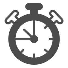 Stopwatch timer with buttons solid icon, time measurement concept. Vector graphics. Alarm clock with arrows sign on white background, glyph style icon for mobile or web design.