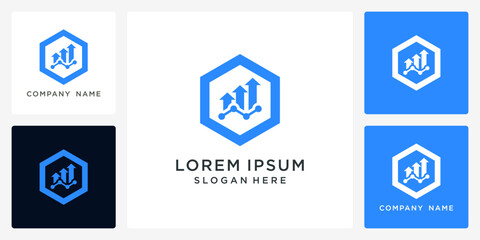 Financial logo design with arrow graph