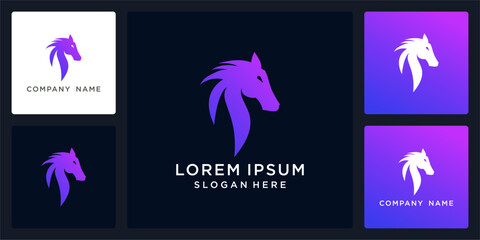 Horse head logo design abstract