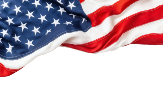 Waving American flag creates a patriotic atmosphere with its vibrant colors