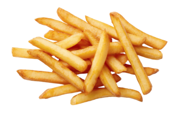 Delicious golden French fries enticing hungry customers for fast food cravings