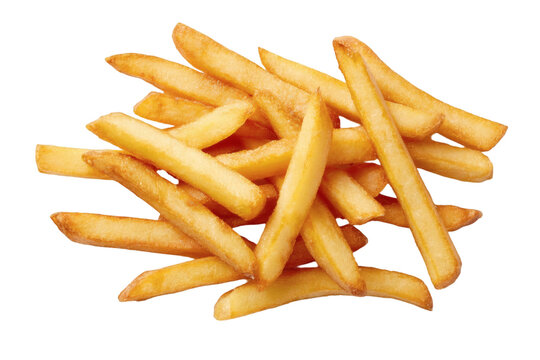 Delicious golden French fries enticing hungry customers for fast food cravings