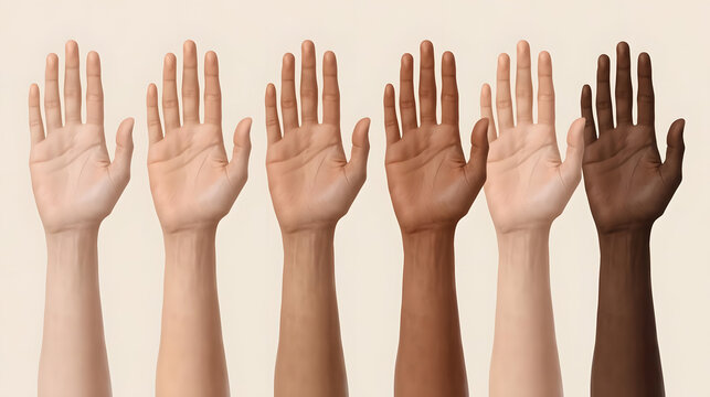 Six Skin Tone Hand Chart  fitzpatrick hand