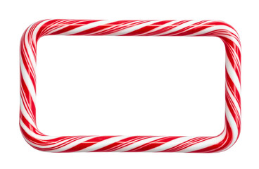 Fototapeta premium Candy Cane Frame on transparent background, cutout