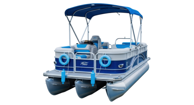 Isolated Pontoon Boat