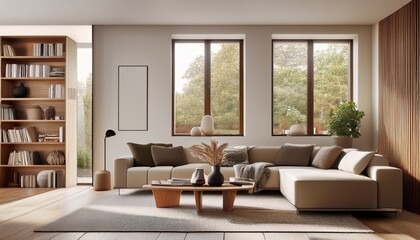 Fototapeta premium modern home interior living room design