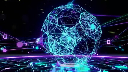 e-sport abstract technology. Digital soccer ball network connections - Powered by Adobe