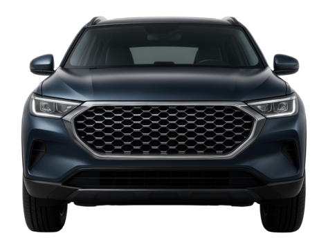 Plug-in hybrid crossover with a prominent front grille and underbody cladding