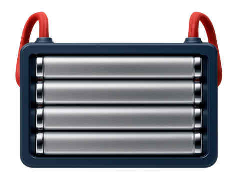 Stacked battery cell array with plastic frame and flexible connectors