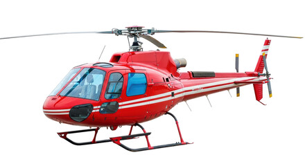 Isolated Red Helicopter
