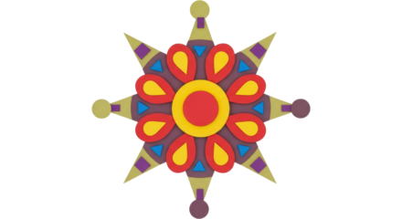 Isolated Colorful Star Ornament Festive