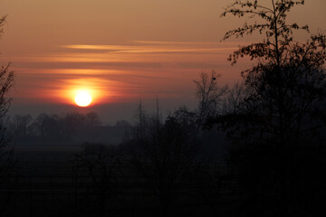 Sonnenaufgang in Lippstadt Overhagen im Kreis Soest