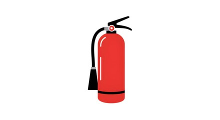 Red Fire Extinguisher Safety Equipment on White Background
