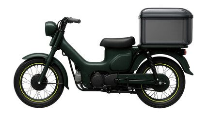 Obraz premium Postal motorcycle with enclosed cargo compartment and ergonomic handlebars