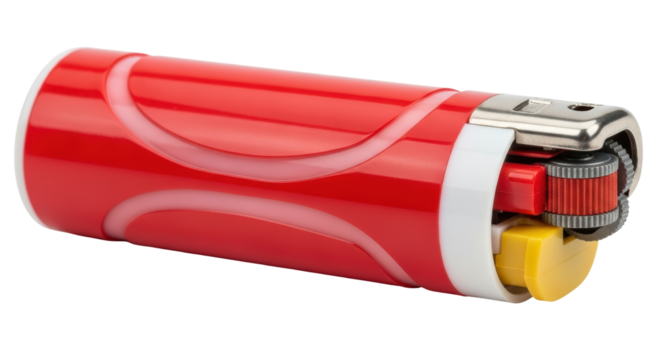 Isolated Red and White Lighter