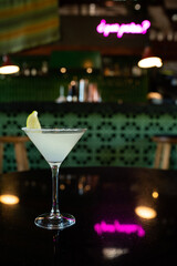 Margarita Cocktail with Brick-Pink Backdrop