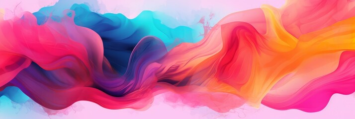 Fototapeta premium Abstract colorful wave illustration featuring vibrant hues of pink, blue, orange, and purple flowing seamlessly, creating a dynamic visual experience with a sense of movement and energy