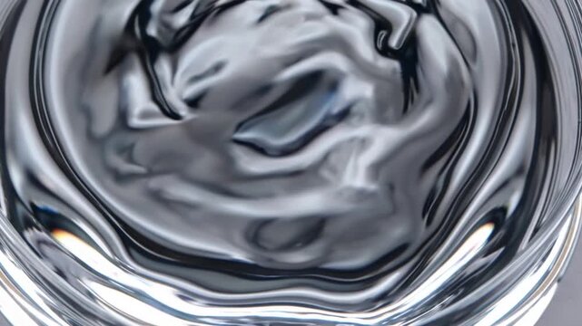 The textural appearance of transparent cosmetic gel or serum product used for skin and body care applications