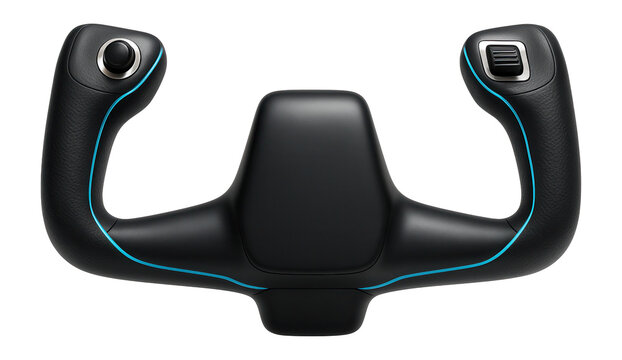 Airplane cockpit control yoke with integrated push-to-talk button and trim switch