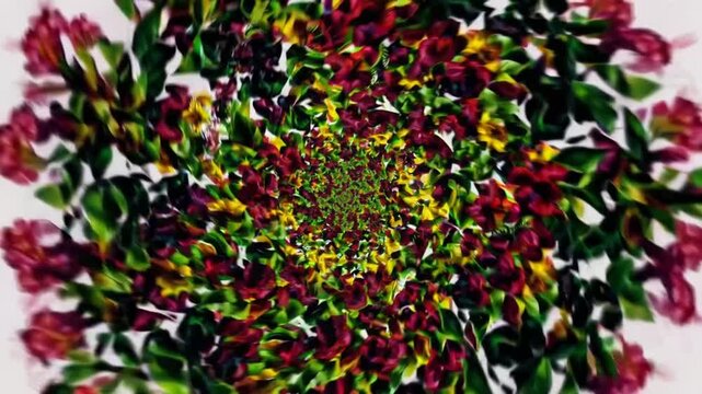 Non-Representational Visual Composition Incorporating Floral and Plant Motifs Through Multiple Exposure Techniques