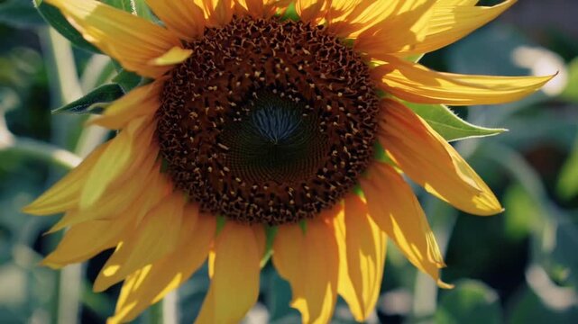 tight shot of sunflower close-up of sunflower