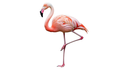 Isolated Flamingo Standing on One Leg