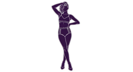 Isolated Woman Lingerie Silhouette