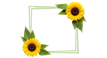 Isolated Sunflower Frame