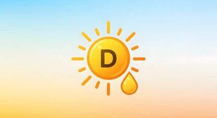 Vitamin D Sunny Icon on Warm Gradient Background