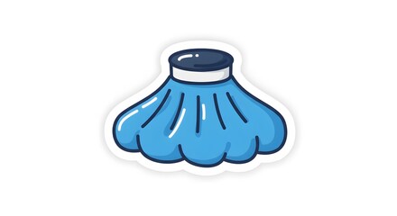 Whimsical Blue Ice Pack Cartoon on White Background