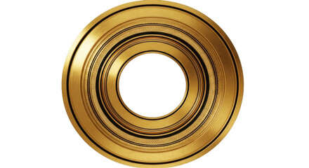 Isolated Golden Round Frame