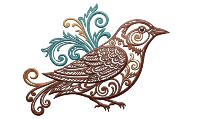 Isolated Decorative laser cut bird