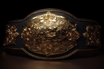 Obraz premium Championship Belt - First Place Winner in Gold for Sports Championship