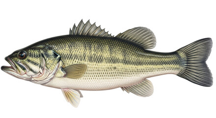 Isolated Largemouth Bass Fish