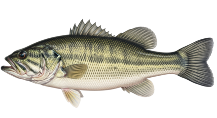 Isolated Largemouth Bass Fish