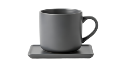 Isolated Grey Cup and Saucer