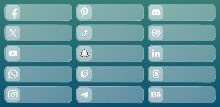 Set of modern social media lower third icons template	