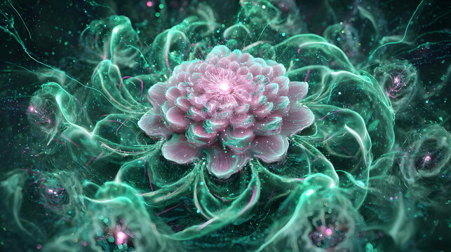 core pulsating with colorful energy lines and complex algorithmic structures