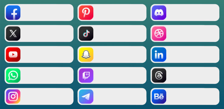 Set of modern social media lower third icons template	