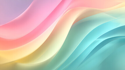 Soft Gradient Waves of Pastel Colors &ndash; Abstract Fluid Background