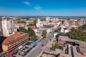 Fototapeta premium Smederevo - Panoramic Aerial view of Serbian city
