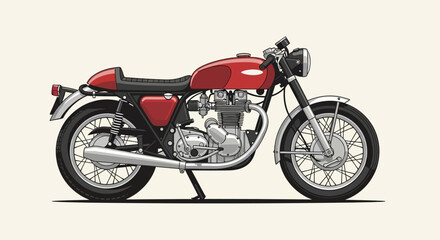 Fototapeta premium Vintage Cafe Racer Motorcycle Illustration