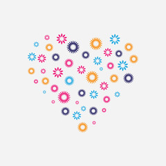 colourful heart shape love symbol